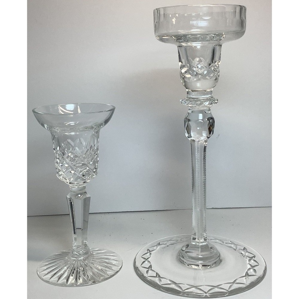 Rogaska Gallia & Mikasa Mystic Crystal Candlesticks Beautiful - Picture 6 of 6